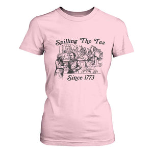 Spilling The Tea Since 1773 T Shirt For Women Boston Tea Party Vintage Historical Sketch Graphic