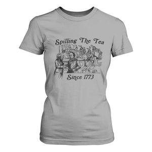 Spilling The Tea Since 1773 T Shirt For Women Boston Tea Party Vintage Historical Sketch Graphic