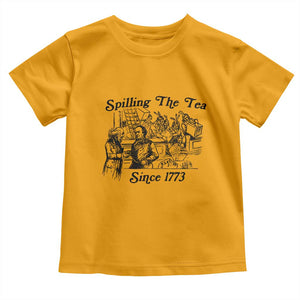 Spilling The Tea Since 1773 Toddler T Shirt Boston Tea Party Vintage Historical Sketch Graphic