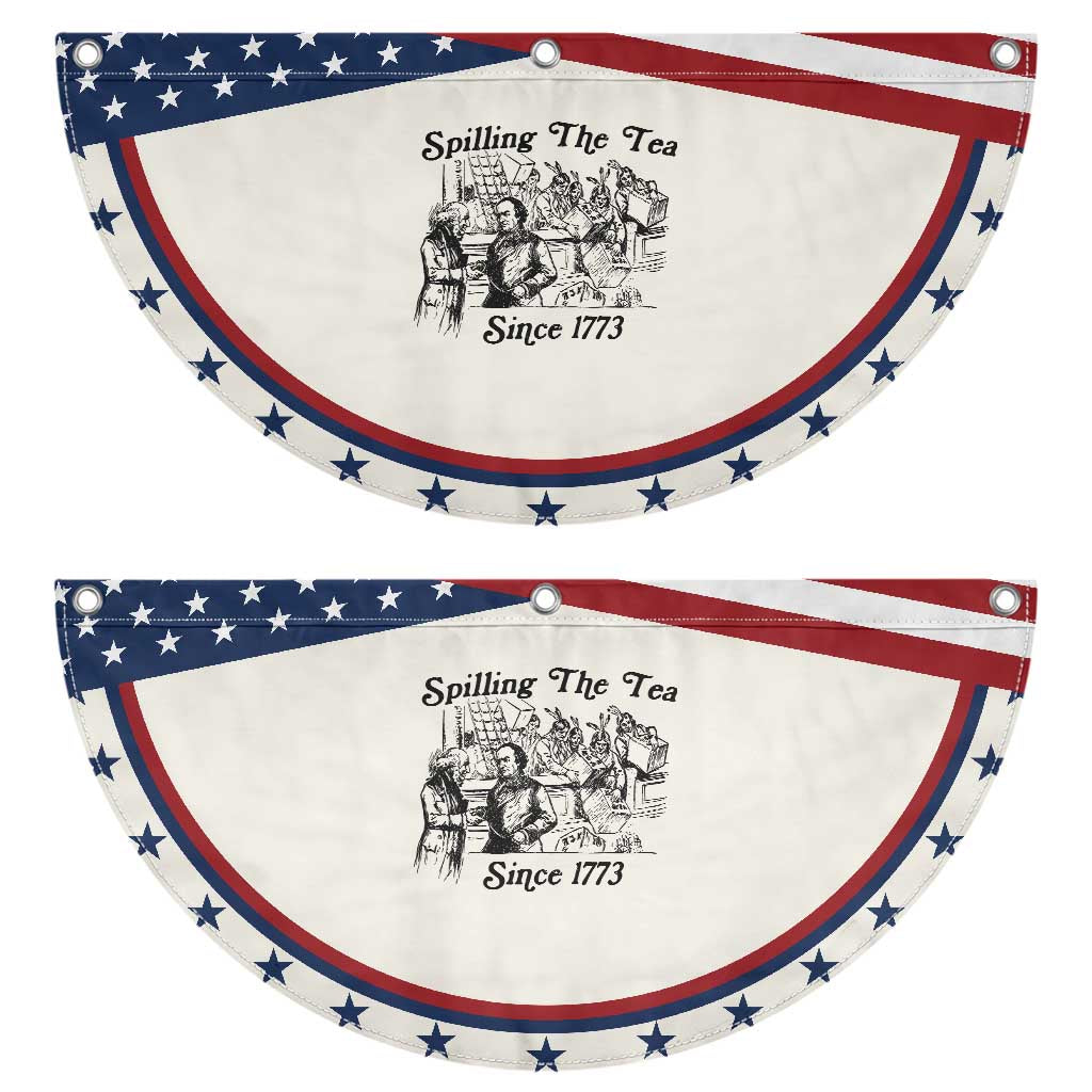 Spilling The Tea Since 1773 Patriotic Fan Flag Boston Tea Party Vintage Historical Sketch Graphic
