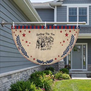 Spilling The Tea Since 1773 Patriotic Fan Flag Boston Tea Party Vintage Historical Sketch Graphic