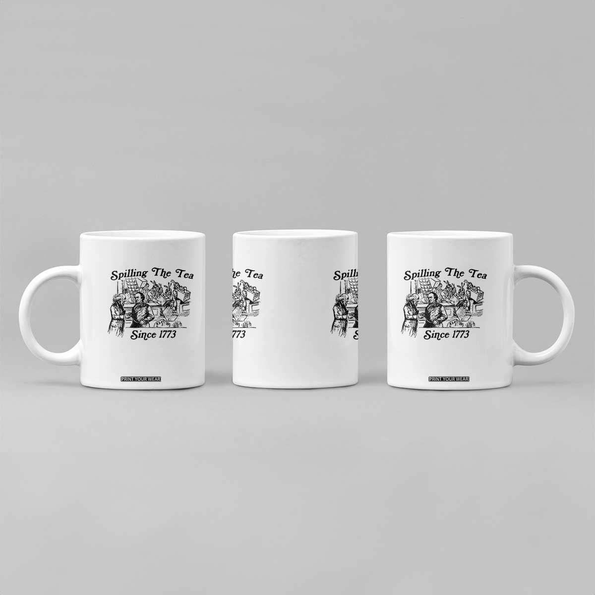 Spilling The Tea Since 1773 Coffee Mug Boston Tea Party Vintage Historical Sketch Graphic