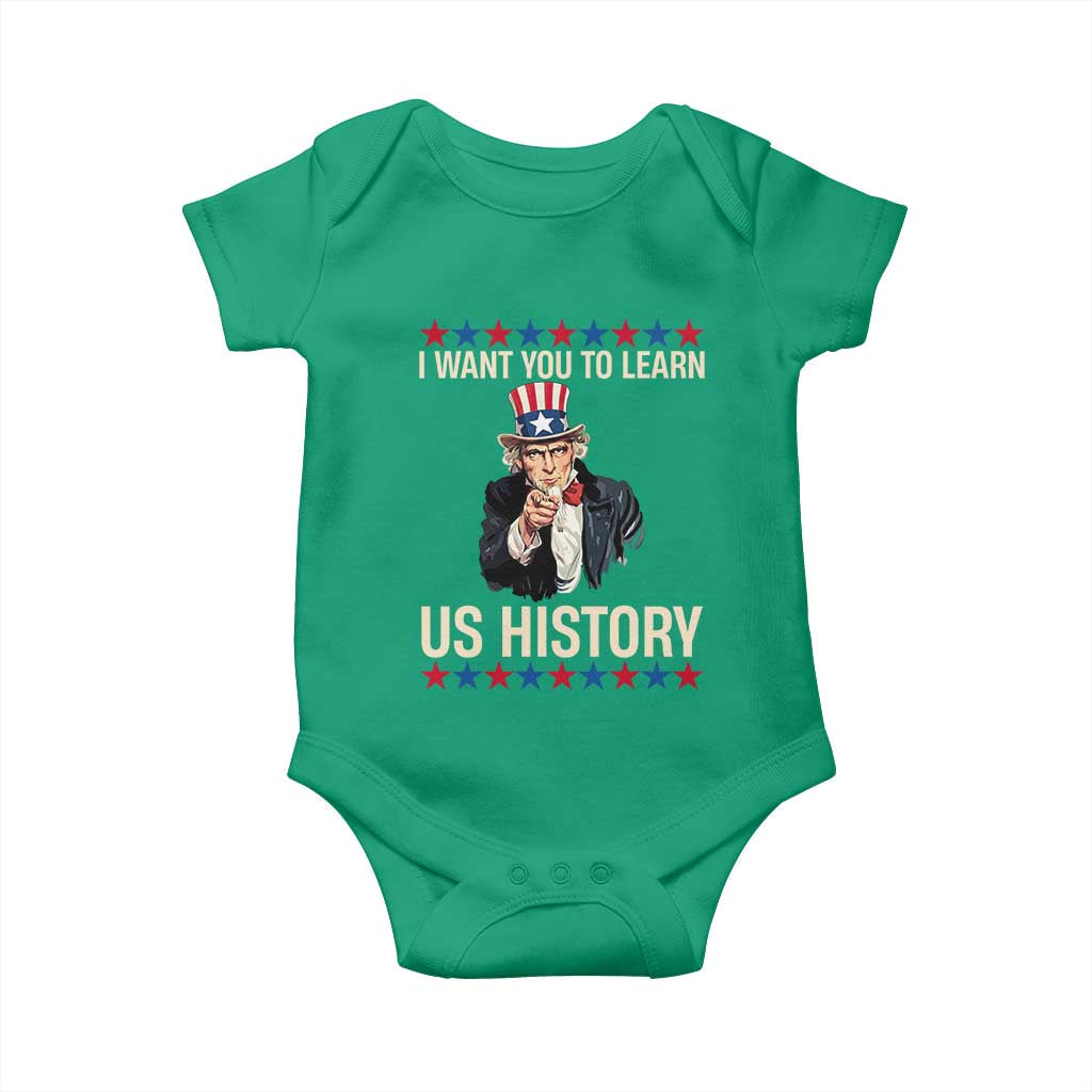 Uncle Sam I Want You To Learn US History Baby Onesie Patriotic Teachers Students
