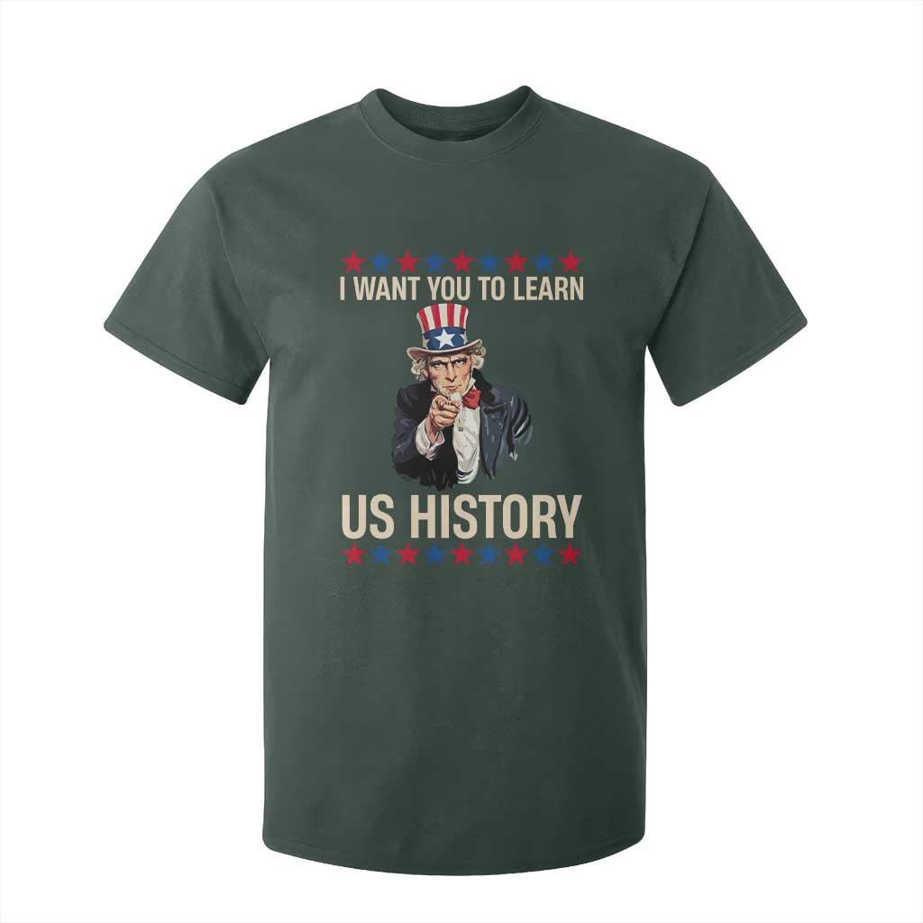 Uncle Sam I Want You To Learn US History T Shirt For Kid Patriotic Teachers Students