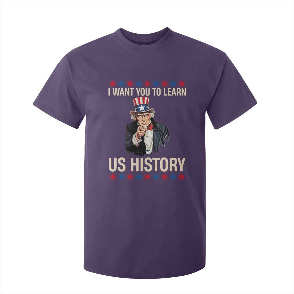 Uncle Sam I Want You To Learn US History T Shirt For Kid Patriotic Teachers Students