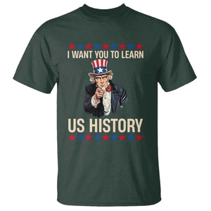 Uncle Sam I Want You To Learn US History T Shirt Patriotic Teachers Students