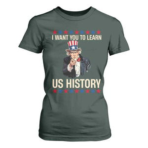 Uncle Sam I Want You To Learn US History T Shirt For Women Patriotic Teachers Students