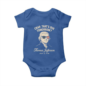 Thomas Jefferson July 3 1776 Baby Onesie Crap That's Due Tomorrow Funny History