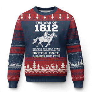 The War Of 1812 Ugly Christmas Sweater Beating The British Twice Funny Patriotic Military History