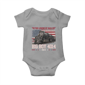 Vintage Steam Locomotive Heritage Baby Onesie The Legend of Rails American Flag TS02 Sport Gray Print Your Wear