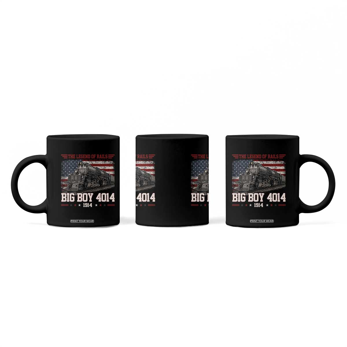 Vintage Steam Locomotive Heritage Coffee Mug The Legend of Rails American Flag TS02 Print Your Wear