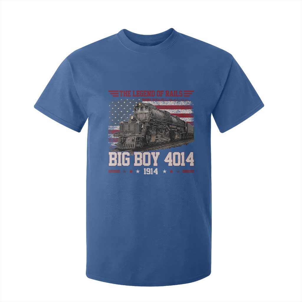 Vintage Steam Locomotive Heritage T Shirt For Kid The Legend of Rails American Flag TS02 Royal Blue Print Your Wear
