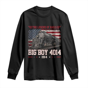 Vintage Steam Locomotive Heritage Long Sleeve Shirt The Legend of Rails American Flag TS02 Black Print Your Wear