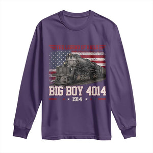 Vintage Steam Locomotive Heritage Long Sleeve Shirt The Legend of Rails American Flag TS02 Purple Print Your Wear