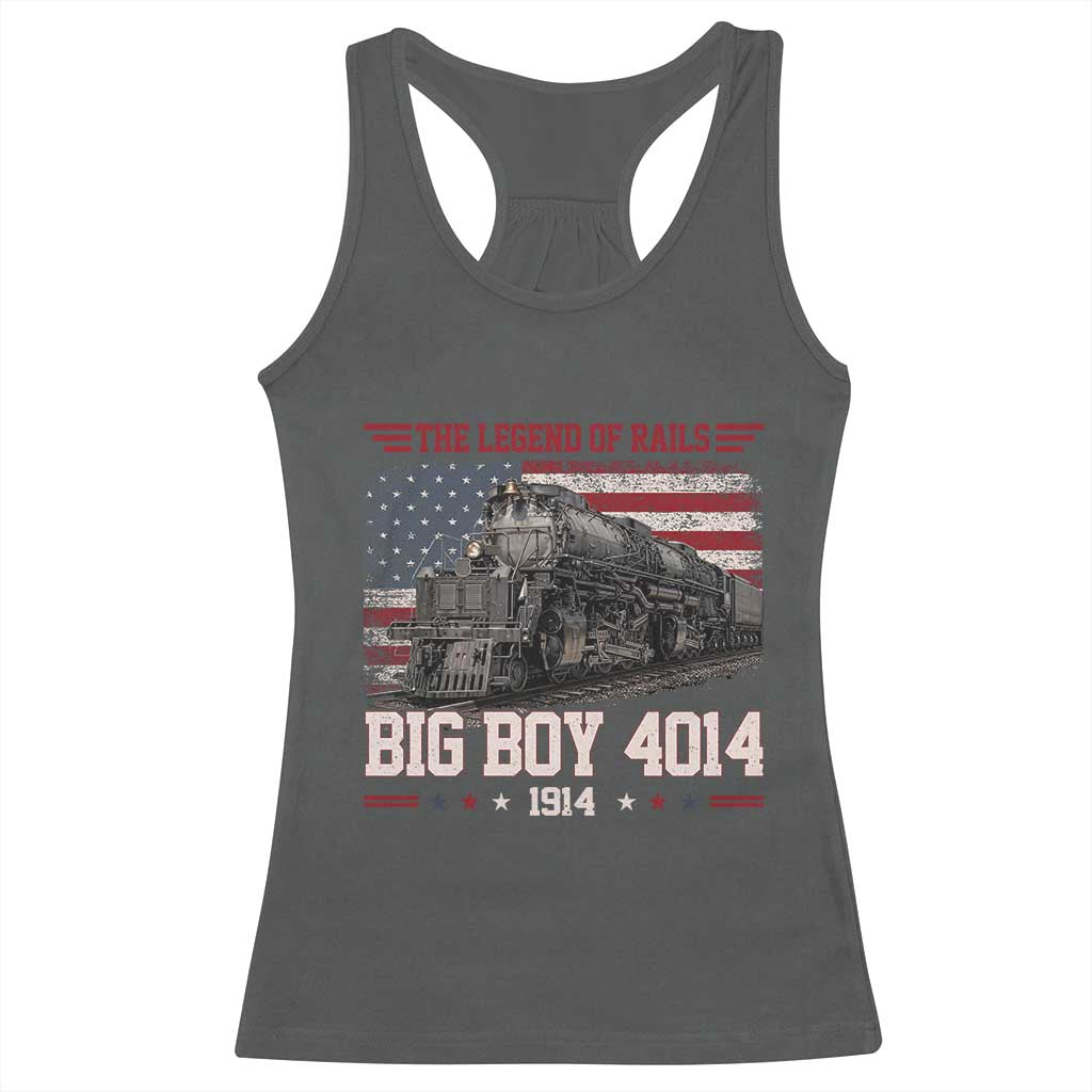 Vintage Steam Locomotive Heritage Racerback Tank Top The Legend of Rails American Flag TS02 Dark Heather Print Your Wear