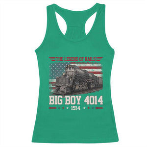 Vintage Steam Locomotive Heritage Racerback Tank Top The Legend of Rails American Flag TS02 Irish Green Print Your Wear