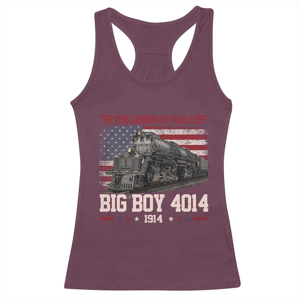 Vintage Steam Locomotive Heritage Racerback Tank Top The Legend of Rails American Flag TS02 Maroon Print Your Wear