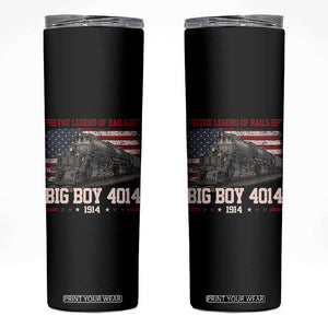 Vintage Steam Locomotive Heritage Skinny Tumbler The Legend of Rails American Flag TS02 Black Print Your Wear