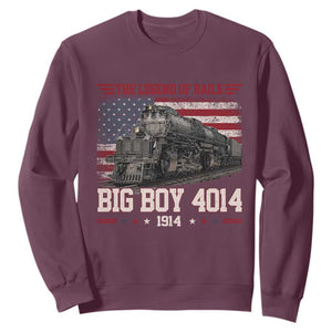 Vintage Steam Locomotive Heritage Sweatshirt The Legend of Rails American Flag TS02 Maroon Print Your Wear