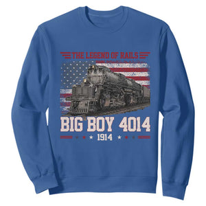 Vintage Steam Locomotive Heritage Sweatshirt The Legend of Rails American Flag TS02 Royal Blue Print Your Wear