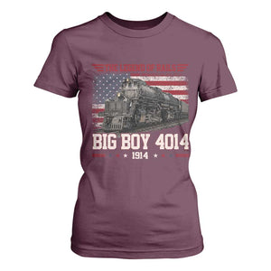 Vintage Steam Locomotive Heritage T Shirt For Women The Legend of Rails American Flag TS02 Maroon Print Your Wear