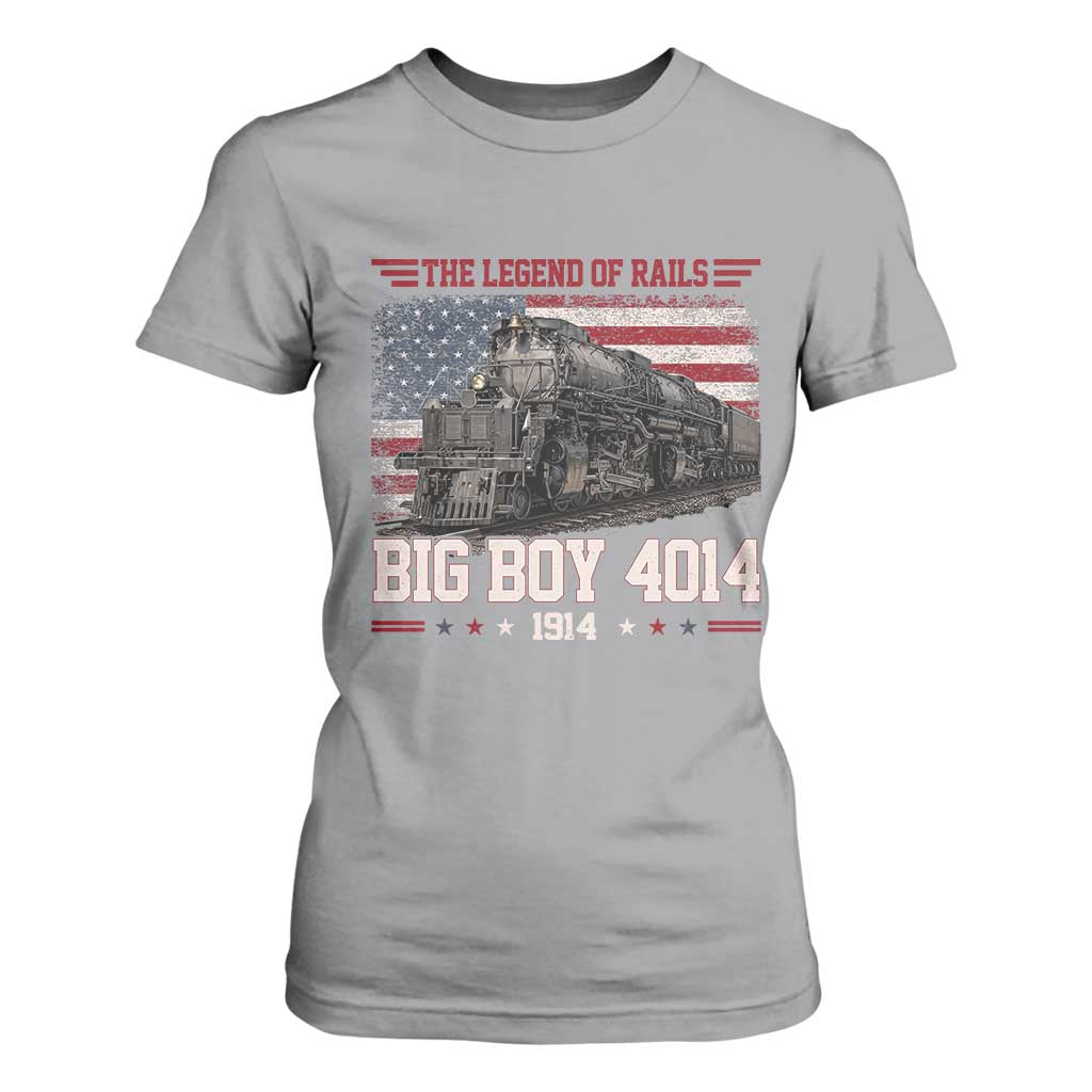 Vintage Steam Locomotive Heritage T Shirt For Women The Legend of Rails American Flag TS02 Sport Gray Print Your Wear