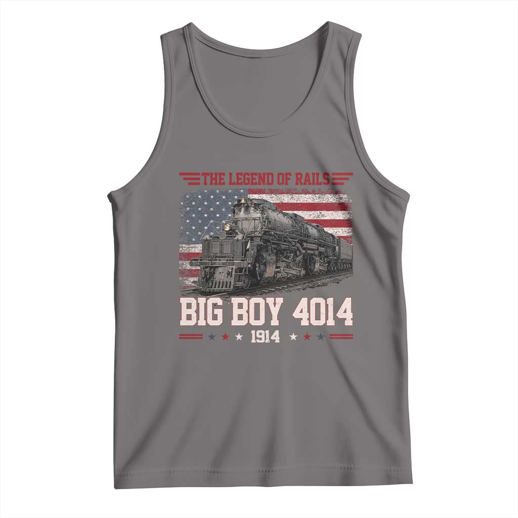Vintage Steam Locomotive Heritage Tank Top The Legend of Rails American Flag TS02 Deep Heather Print Your Wear