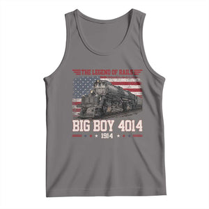 Vintage Steam Locomotive Heritage Tank Top The Legend of Rails American Flag TS02 Deep Heather Print Your Wear