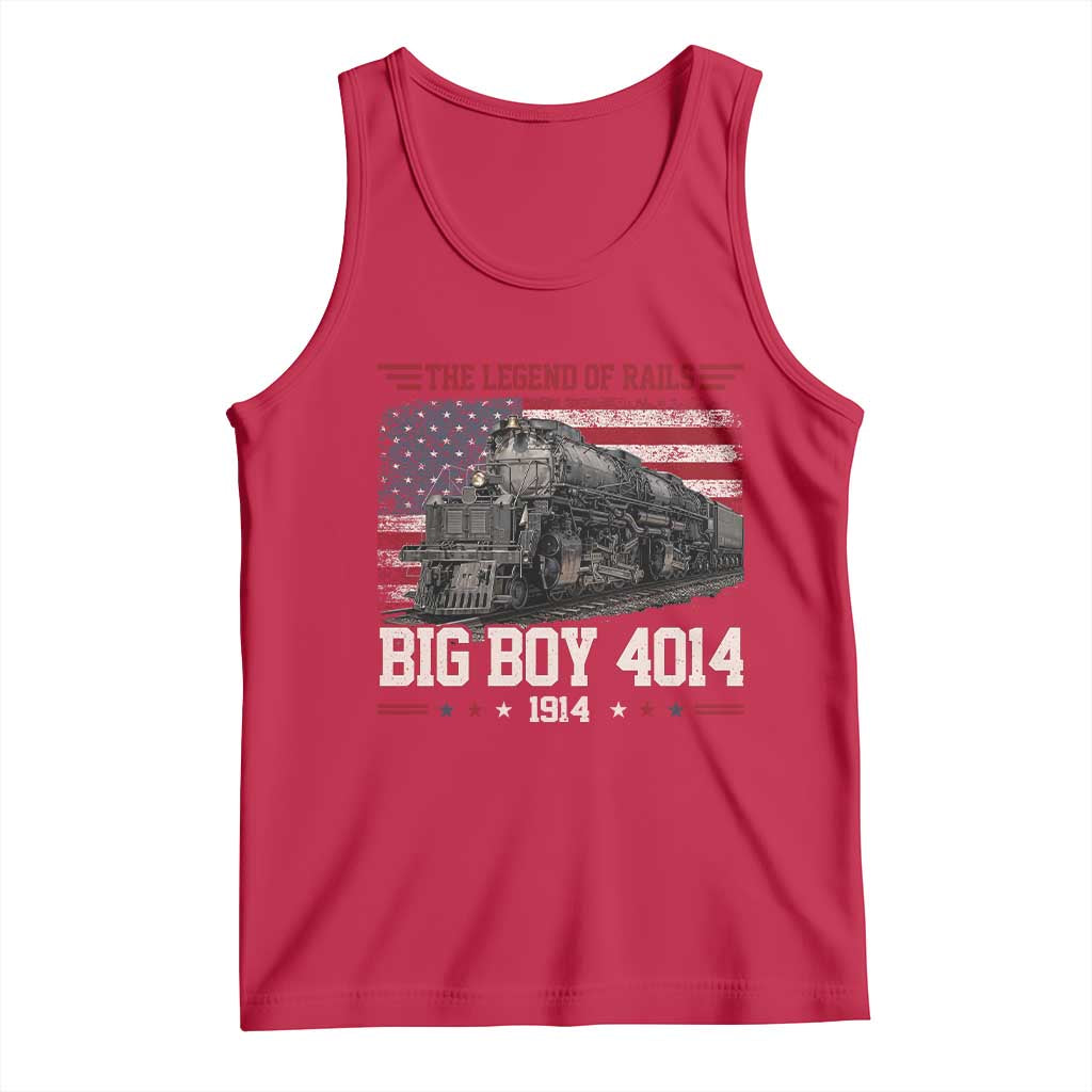 Vintage Steam Locomotive Heritage Tank Top The Legend of Rails American Flag TS02 Red Print Your Wear