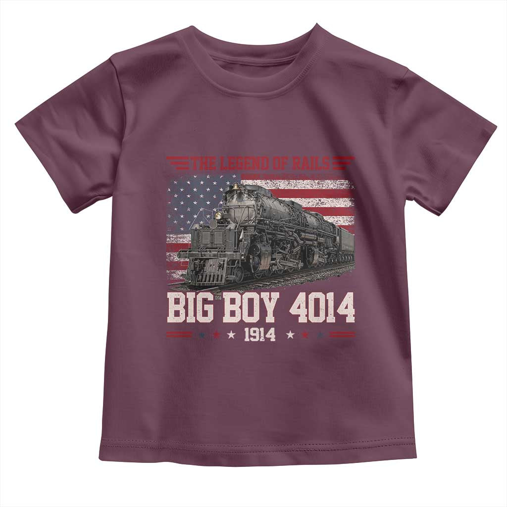 Vintage Steam Locomotive Heritage Toddler T Shirt The Legend of Rails American Flag TS02 Maroon Print Your Wear