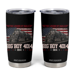 Vintage Steam Locomotive Heritage Tumbler Cup The Legend of Rails American Flag TS02 Black Print Your Wear