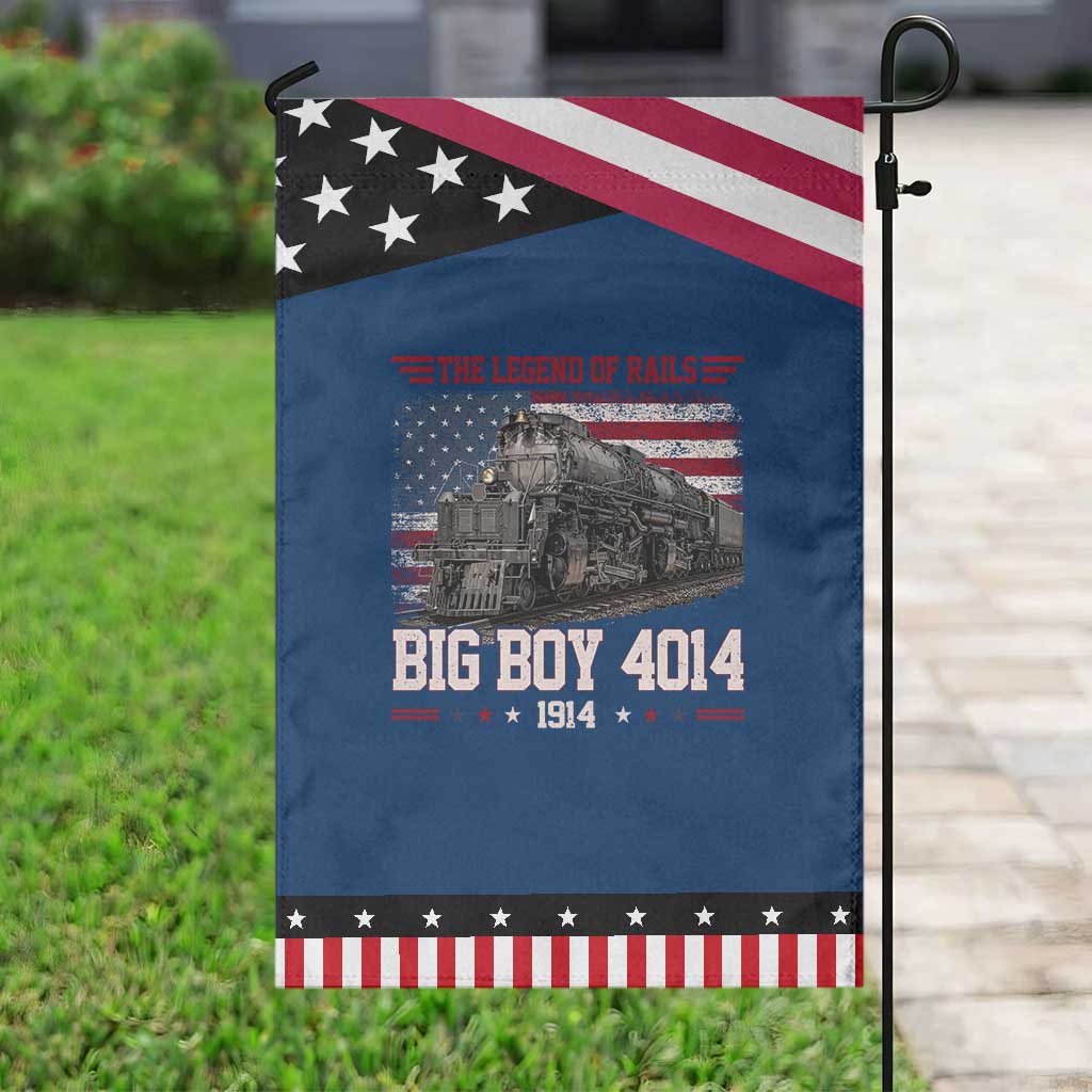 Vintage Steam Locomotive Heritage Patriotic Garden Flag The Legend of Rails American Flag