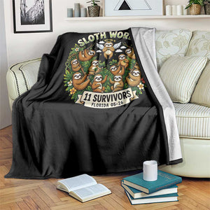Sloth World 11 Survivors Wildlife Awareness Throw Blanket Florida Animal Rights Protest and Support TS02 Print Your Wear