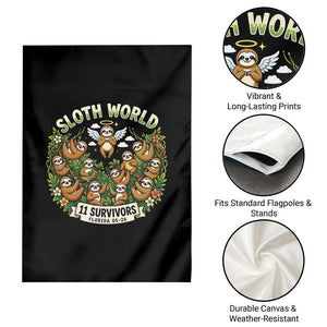 Sloth World 11 Survivors Wildlife Awareness Garden Flag Florida Animal Rights Protest and Support TS02 Print Your Wear