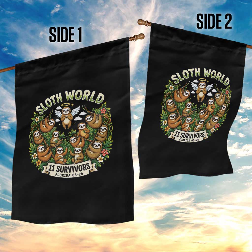 Sloth World 11 Survivors Wildlife Awareness Garden Flag Florida Animal Rights Protest and Support TS02 Print Your Wear