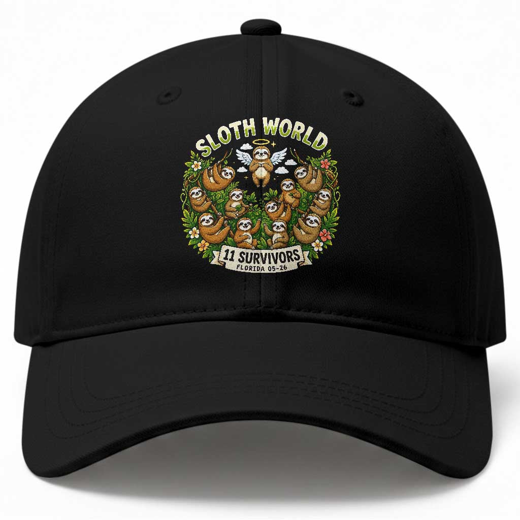 Sloth World 11 Survivors Wildlife Awareness Baseball Cap Florida Animal Rights Protest and Support TS02 Print Your Wear
