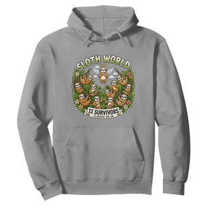 Sloth World 11 Survivors Wildlife Awareness Hoodie Florida Animal Rights Protest and Support TS02 Sport Gray Print Your Wear