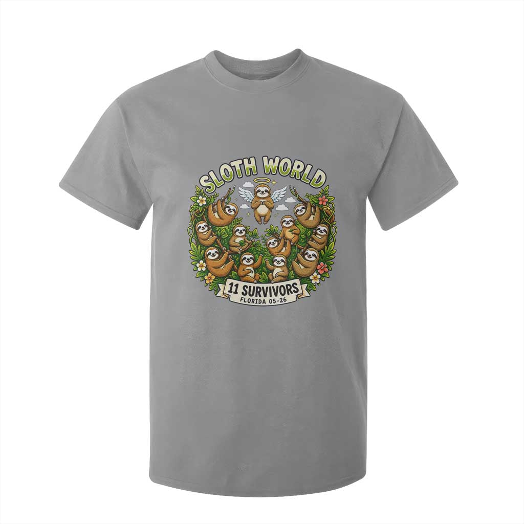 Sloth World 11 Survivors Wildlife Awareness T Shirt For Kid Florida Animal Rights Protest and Support TS02 Sport Gray Print Your Wear