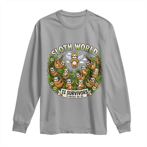 Sloth World 11 Survivors Wildlife Awareness Long Sleeve Shirt Florida Animal Rights Protest and Support TS02 Sport Gray Print Your Wear