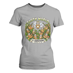 Sloth World 11 Survivors Wildlife Awareness T Shirt For Women Florida Animal Rights Protest and Support TS02 Sport Gray Print Your Wear