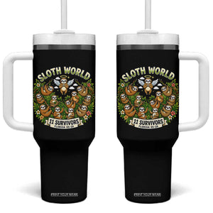 Sloth World 11 Survivors Wildlife Awareness Tumbler With Handle Florida Animal Rights Protest and Support TS02 One Size: 40 oz Black Print Your Wear