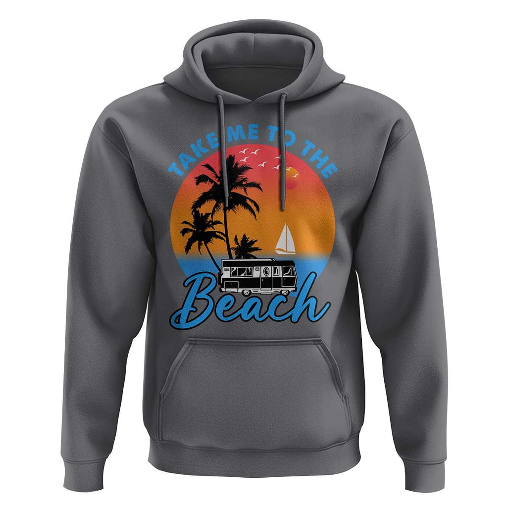 Summer Vibe Hoodie Retro Sunset Take Me To The Beach TS02 Charcoal Print Your Wear