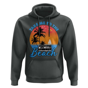 Summer Vibe Hoodie Retro Sunset Take Me To The Beach TS02 Dark Heather Print Your Wear