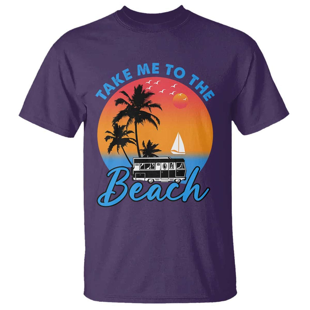 Summer Vibe T Shirt Retro Sunset Take Me To The Beach TS02 Purple Print Your Wear