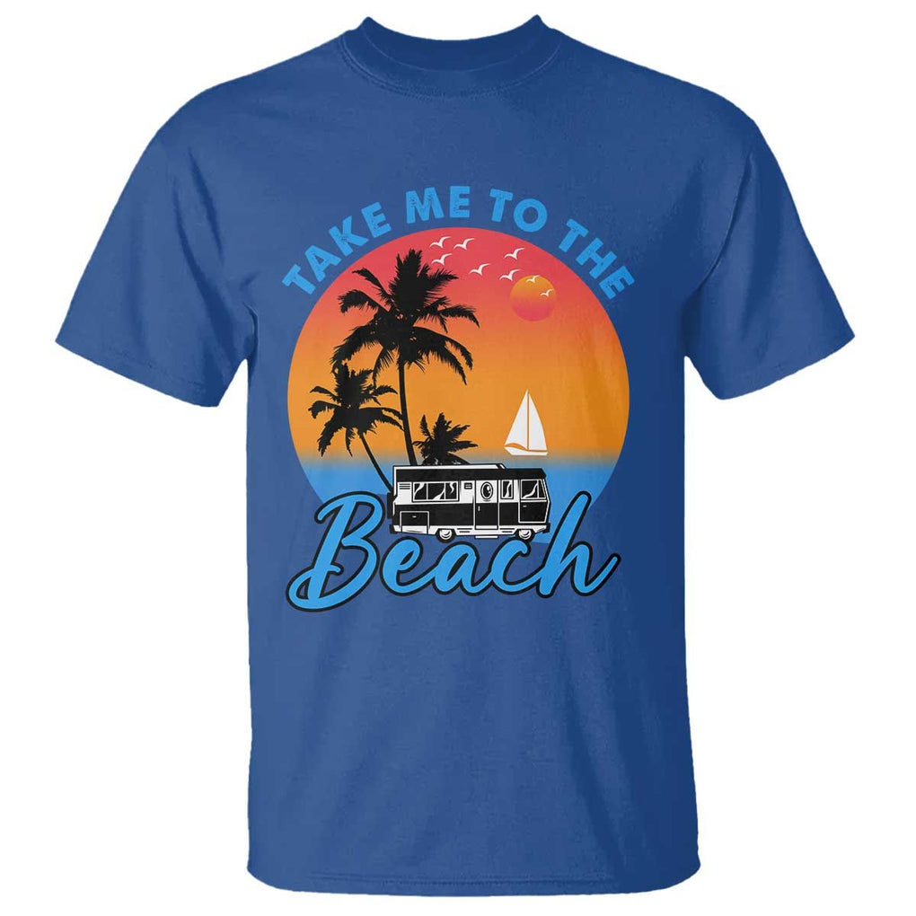 Summer Vibe T Shirt Retro Sunset Take Me To The Beach TS02 Royal Blue Print Your Wear