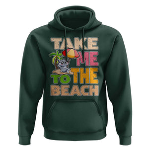 Summer Vibe Funny Cat Hoodie Take Me To The Beach TS02 Dark Forest Green Print Your Wear