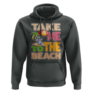 Summer Vibe Funny Cat Hoodie Take Me To The Beach TS02 Dark Heather Print Your Wear