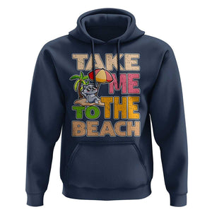 Summer Vibe Funny Cat Hoodie Take Me To The Beach TS02 Navy Print Your Wear