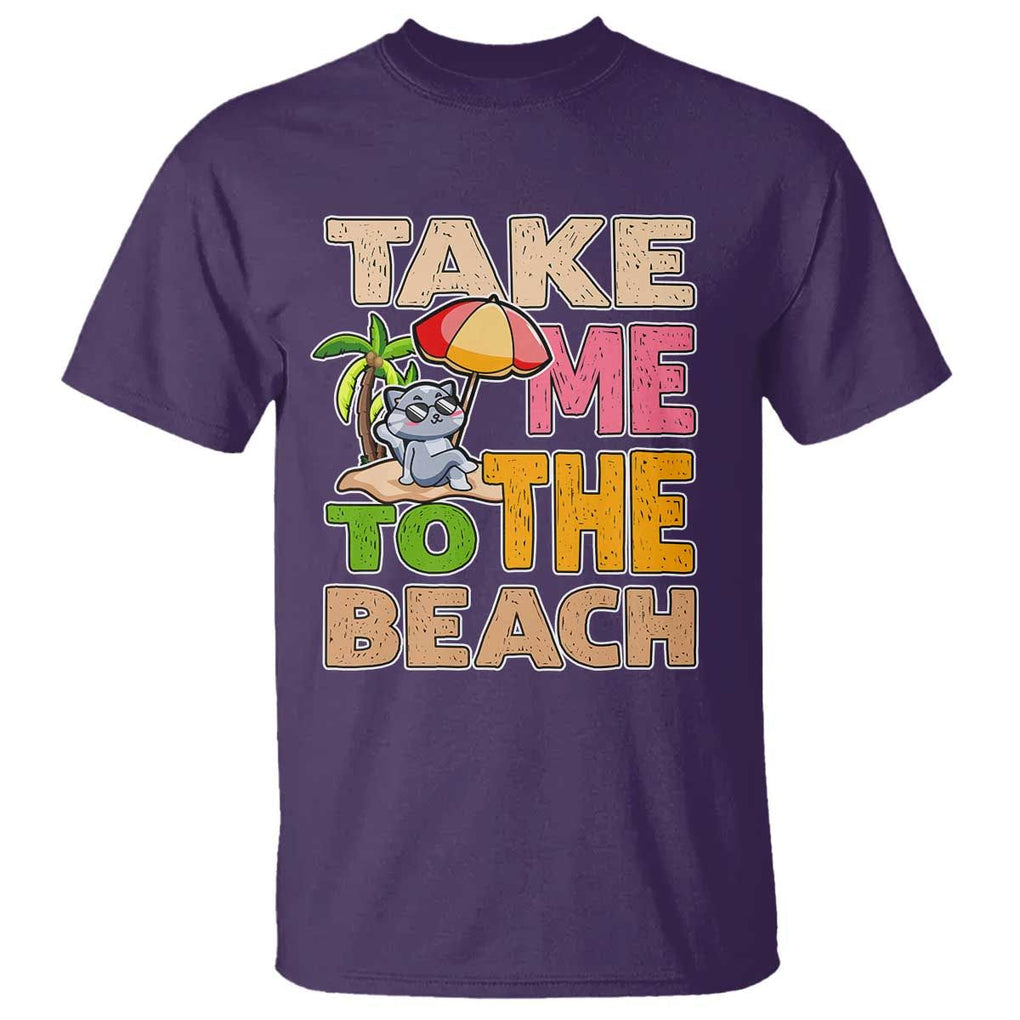 Summer Vibe Funny Cat T Shirt Take Me To The Beach TS02 Purple Print Your Wear
