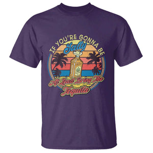 Funny Tequila Lover T Shirt If You're Gonna Be Salty At Least Bring The Tequila Shot Retro Sunset TS02 Purple Print Your Wear
